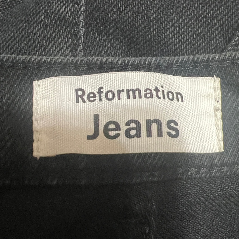 Reformation Black Seattle High Rise Button Fly Straight Leg Denim Jeans Women 26 - Picture 11 of 11